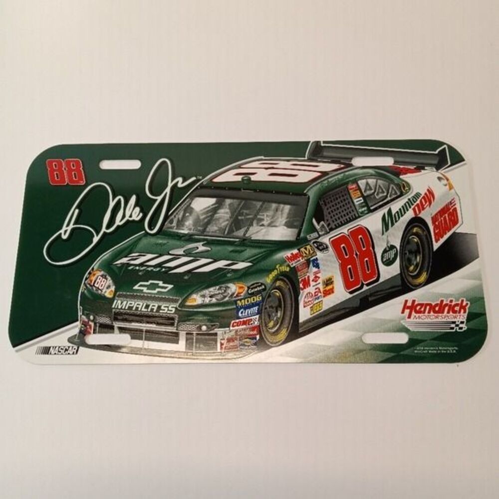 Nascar Dale Earnhardt Jr 88 License Plate AMP Energy Mountain Dew Plastic Tag